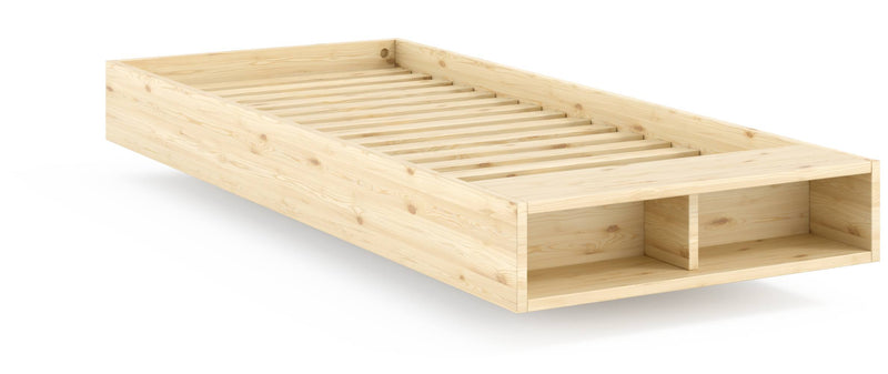 Schwebebett Massivholzbett MERGE BED 90 x 200 cm Einzelbett Kiefer natur