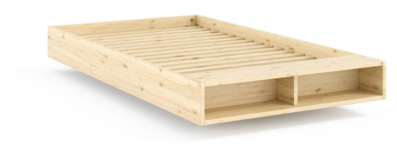 Schwebebett Massivholzbett MERGE BED Kiefer natur 120 x 200 cm