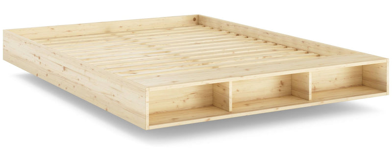 Schwebebett Massivholzbett MERGE BED Kiefer natur 160 x 200 cm