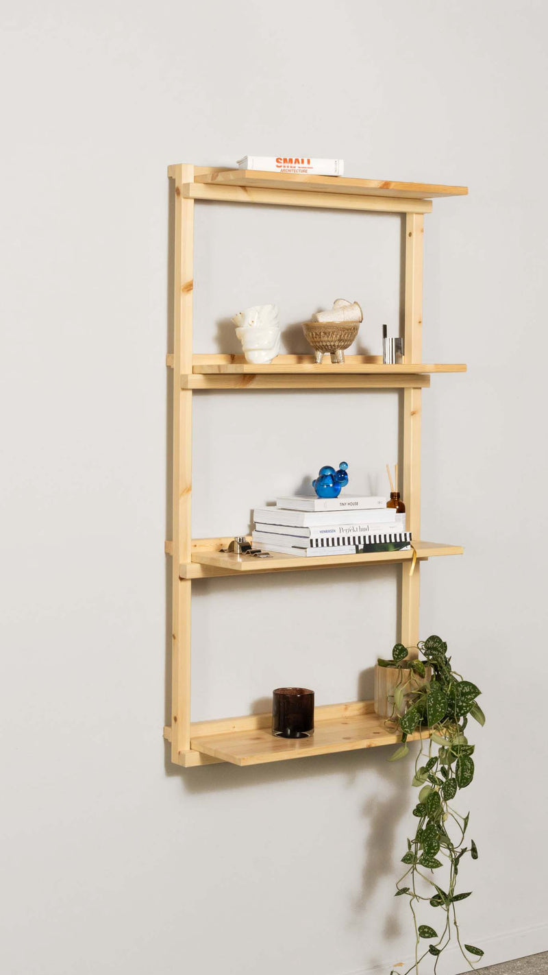 Regal GROOVE SHELVING Kiefer Natur unbehandelt in 3 Größen von Karup