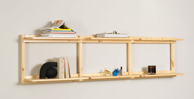 Regal GROOVE SHELVING Kiefer Natur unbehandelt in 3 Größen von Karup