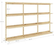 Regal GROOVE SHELVING Kiefer Natur unbehandelt in 3 Größen von Karup