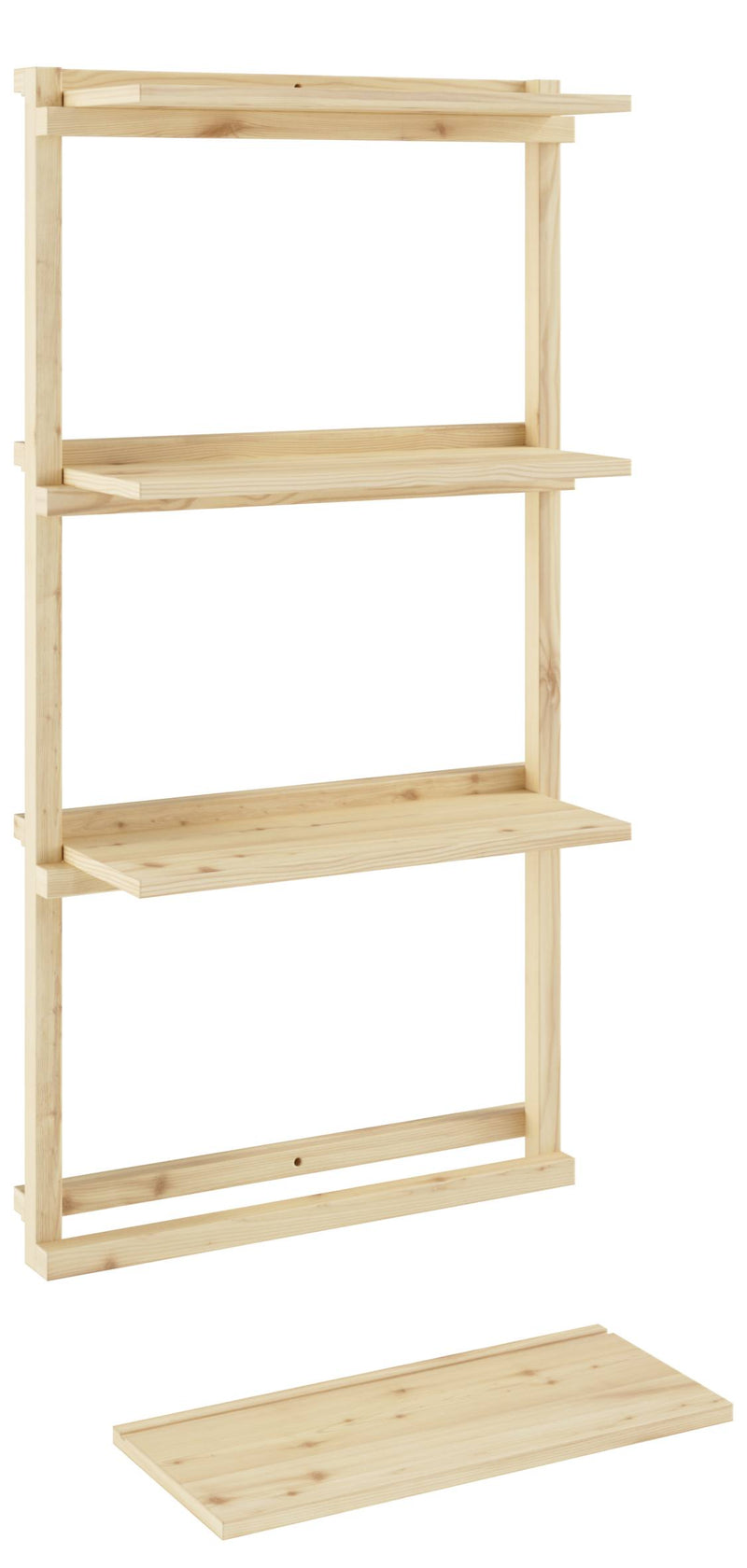 Regal GROOVE SHELVING Kiefer Natur unbehandelt in 3 Größen von Karup