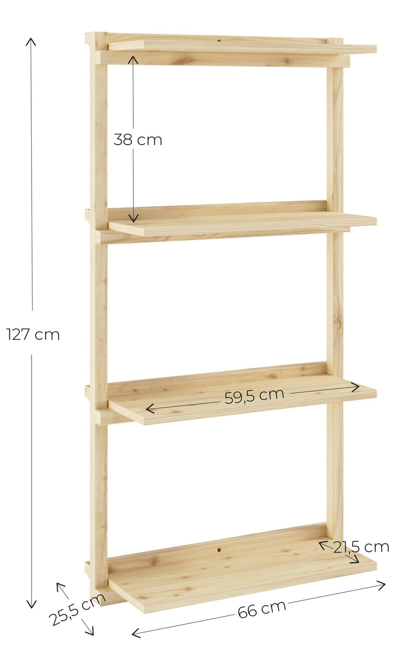 Regal GROOVE SHELVING Kiefer Natur unbehandelt in 3 Größen von Karup