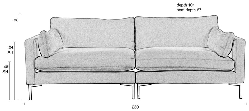 Zuiver 3-sitzer Sofa SUMMER CREAM