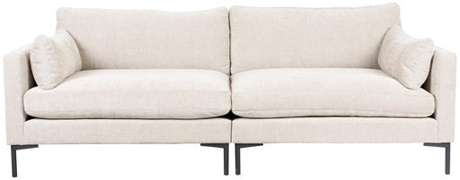 Zuiver 3-Sitzer Sofa SUMMER CREAM in Creme mit Metallfüßen, Gesamtansicht von vorne.