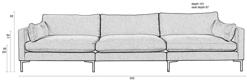Zuiver 4,5-sitzer Sofa SUMMER CREAM
