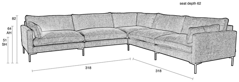 Zuiver Ecksofa Sofa SUMMER CREAM 7-Sitzer