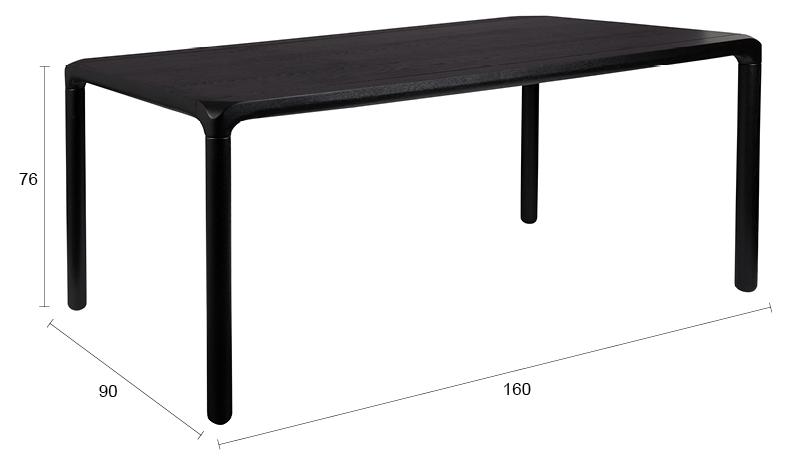 Design Esstisch STORM BLACK 160 x 90 cm von Zuiver Esche lackiert