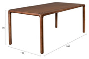 Design Esstisch STORM Walnuss 160 x 90 cm von Zuiver Esche lackiert