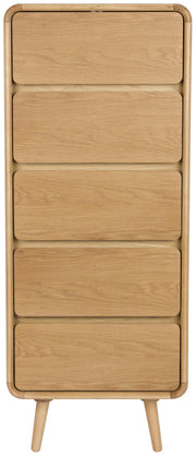 Schrank Kommode RISE Natural von ZUIVER mit 5 Schubkästen