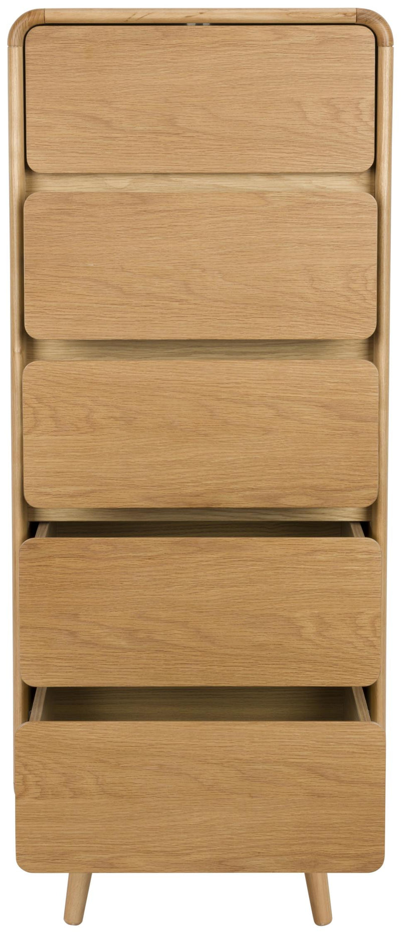 Schrank Kommode RISE Natural von ZUIVER mit 5 Schubkästen
