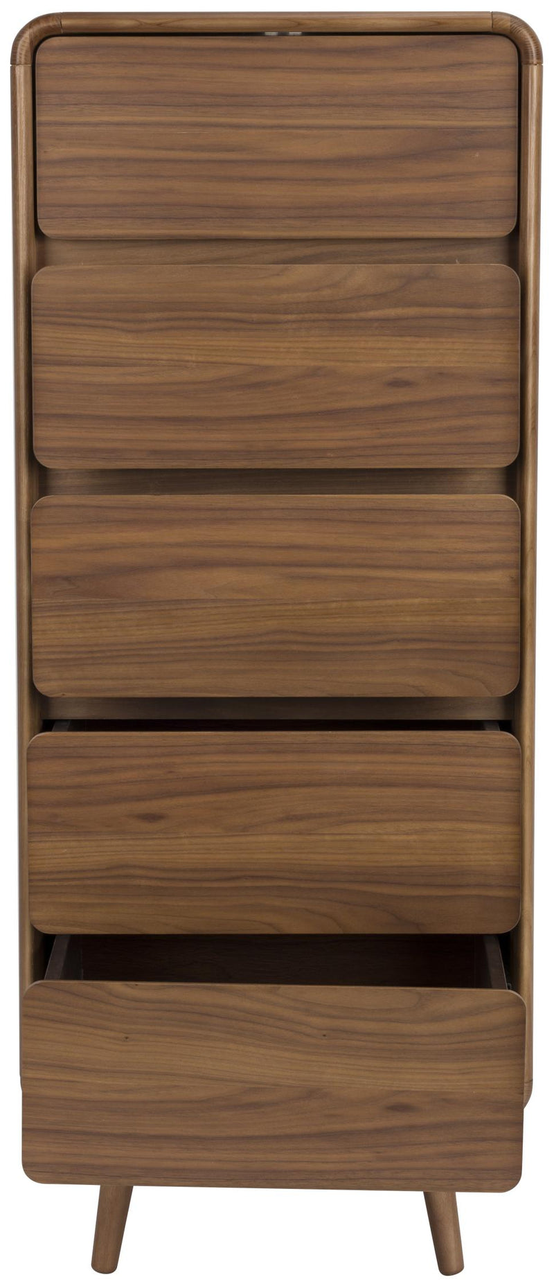 Schrank Kommode RISE Walnuss von ZUIVER mit 5 Schubkästen