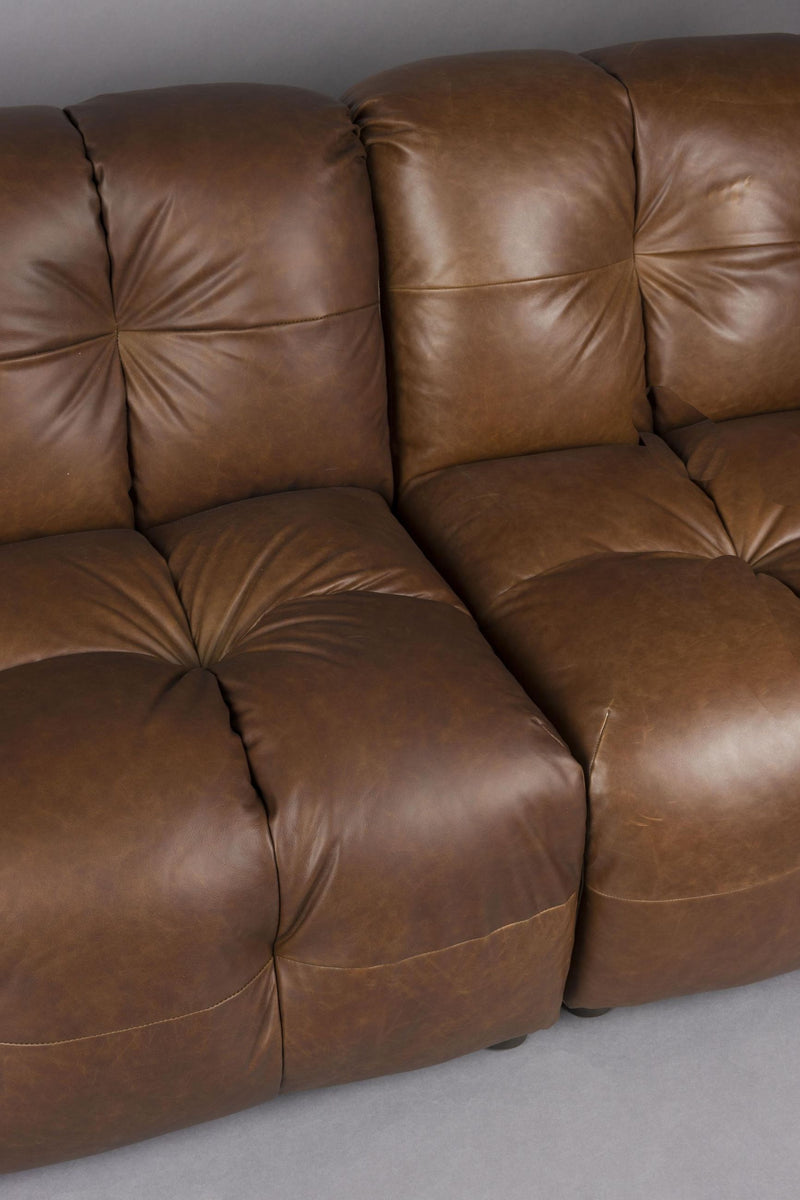 HACKMAN 3-Sitzer Sofa Echtleder dunkelbraun von DUTCHBONE