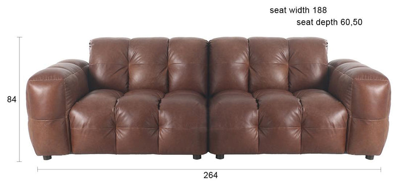 HACKMAN 3-Sitzer Sofa Echtleder dunkelbraun von DUTCHBONE