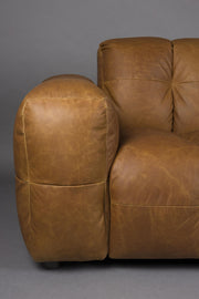 HACKMAN 3-Sitzer Sofa Echtleder Cognac von DUTCHBONE