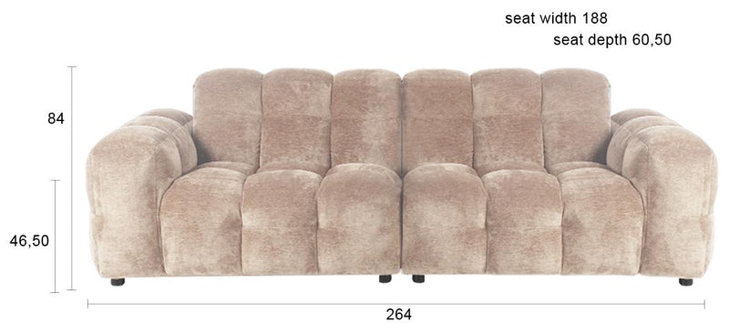 HACKMAN 3-Sitzer Sofa Velours Beige von DUTCHBONE