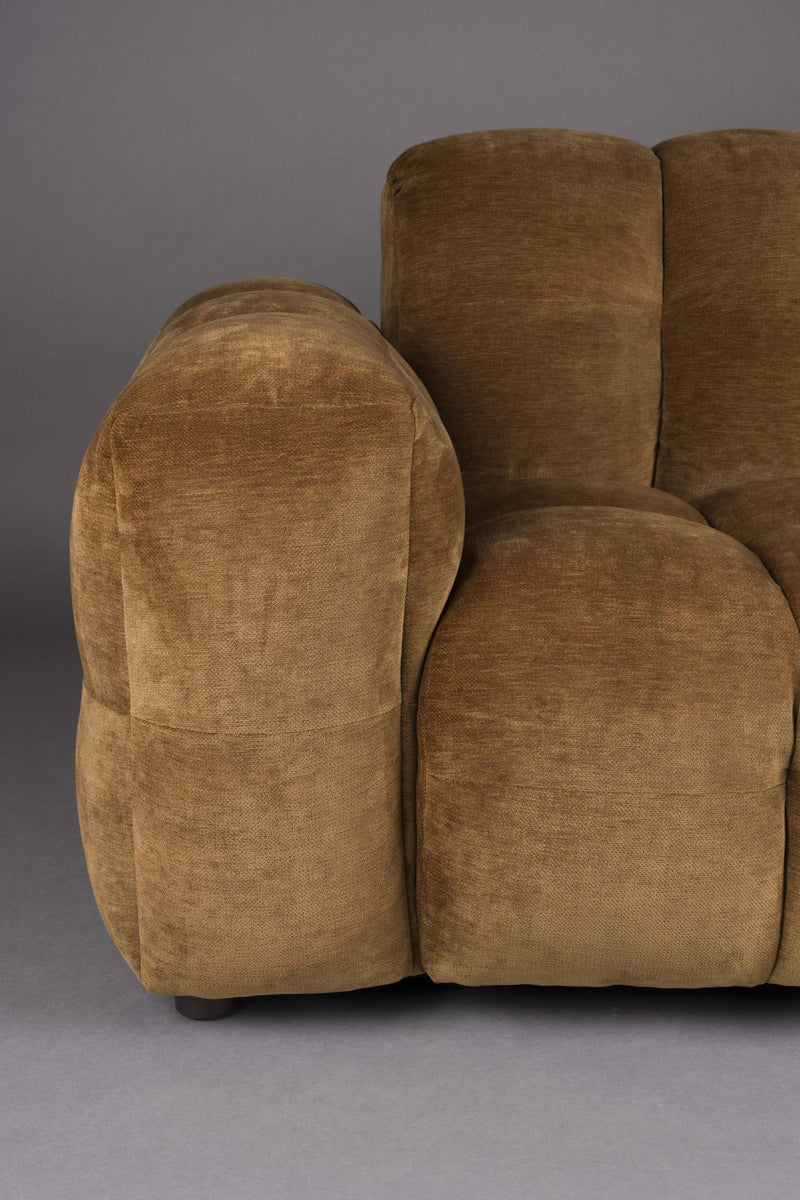 HACKMAN 3-Sitzer Sofa Velours Cognac von DUTCHBONE