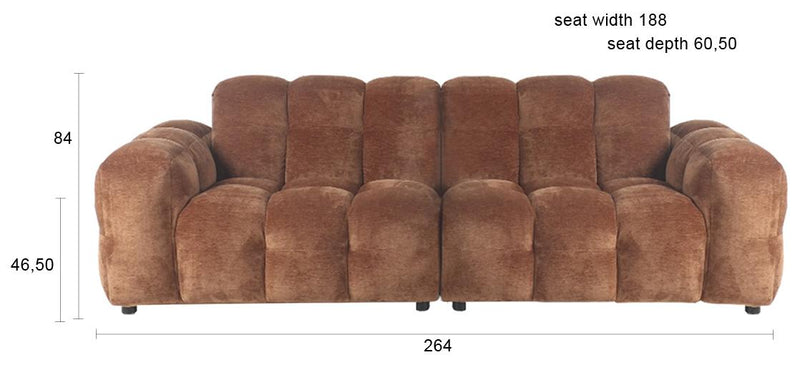 HACKMAN 3-Sitzer Sofa Velours Cognac von DUTCHBONE