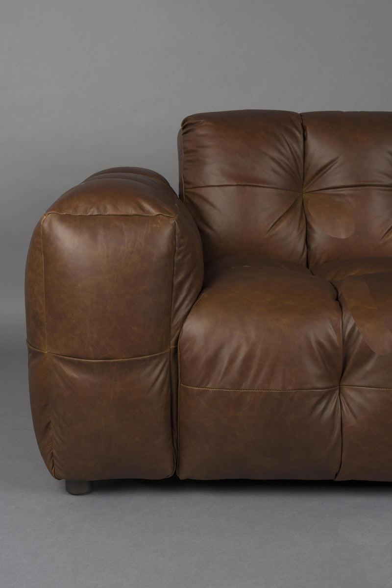 HACKMAN 4,5-Sitzer Sofa Echtleder dunkelbraun von DUTCHBONE