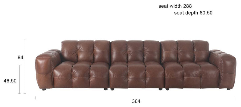 HACKMAN 4,5-Sitzer Sofa Echtleder dunkelbraun von DUTCHBONE
