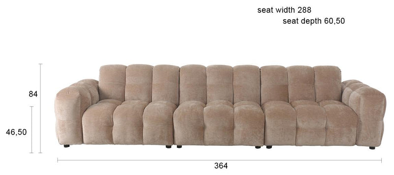 HACKMAN 4,5-Sitzer Sofa Velours Beige von DUTCHBONE