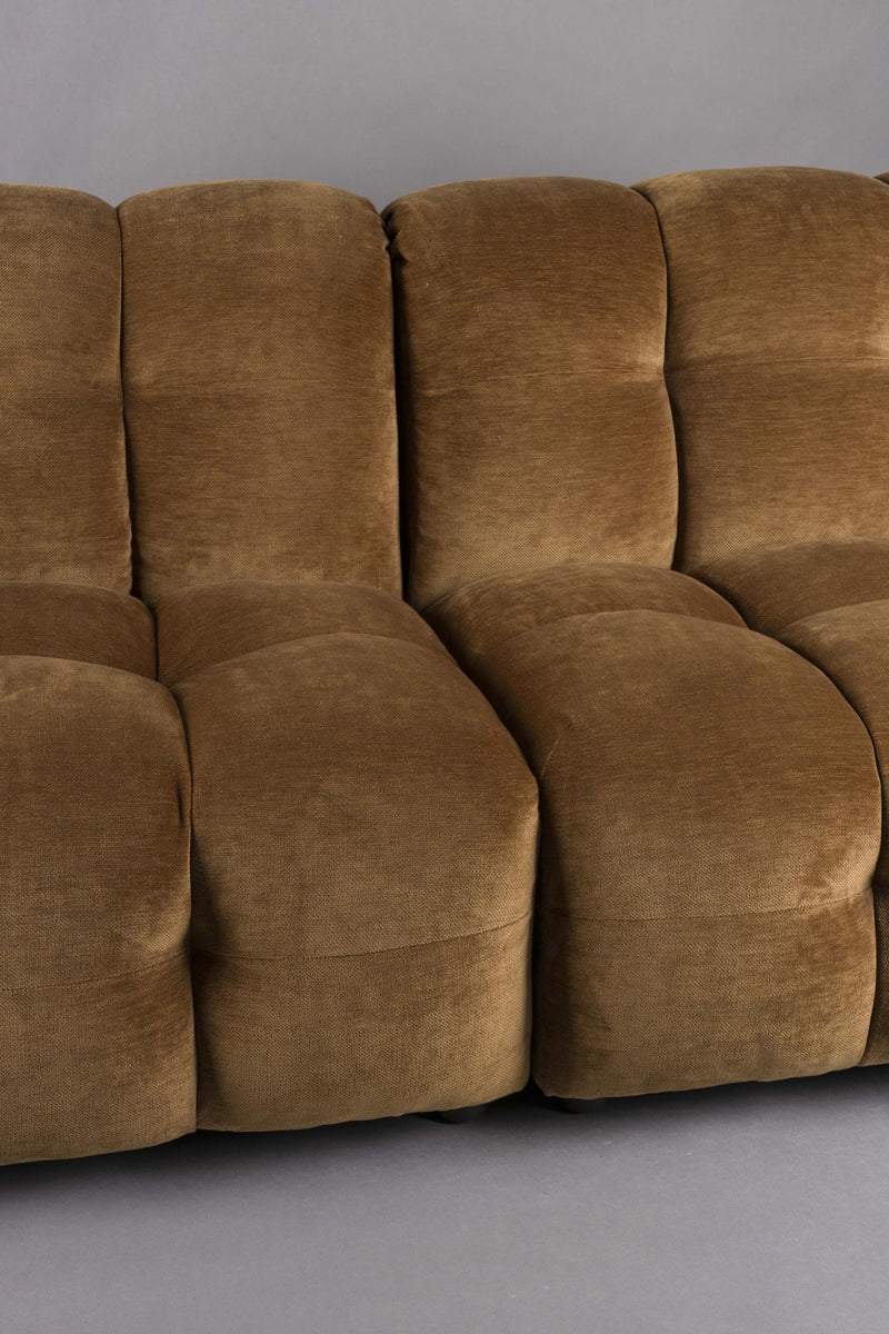 HACKMAN 4,5-Sitzer Sofa Velours Cognac von DUTCHBONE