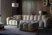 HACKMAN Hocker 100 x 100 cm Velours Beige von DUTCHBONE