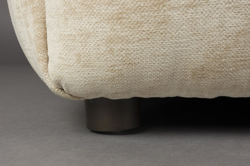 HACKMAN Hocker 100 x 100 cm Velours Beige von DUTCHBONE