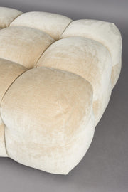 HACKMAN Hocker 100 x 100 cm Velours Beige von DUTCHBONE