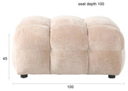 HACKMAN Hocker 100 x 100 cm Velours Beige von DUTCHBONE