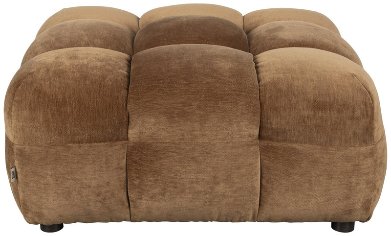 HACKMAN Hocker 100 x 100 cm Velours Cognac von DUTCHBONE