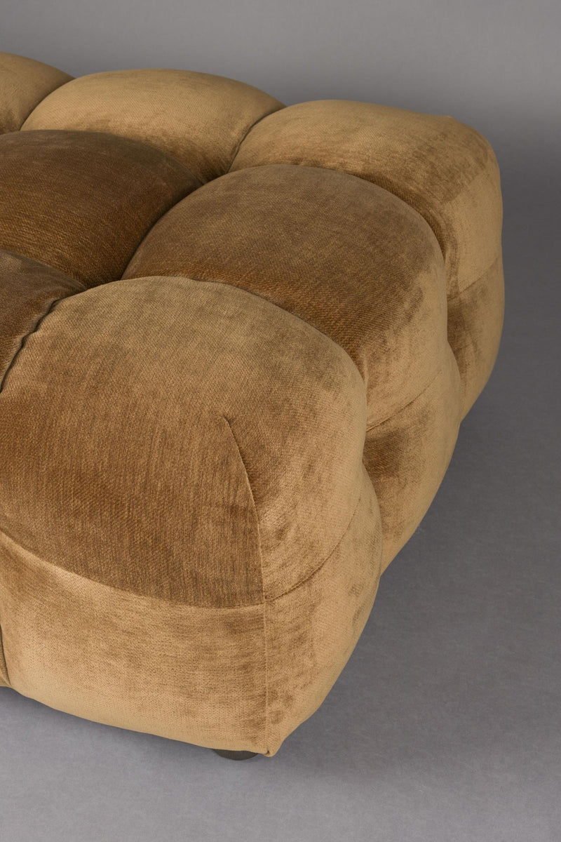 HACKMAN Hocker 100 x 100 cm Velours Cognac von DUTCHBONE