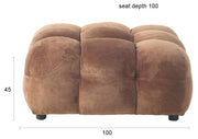 HACKMAN Hocker 100 x 100 cm Velours Cognac von DUTCHBONE