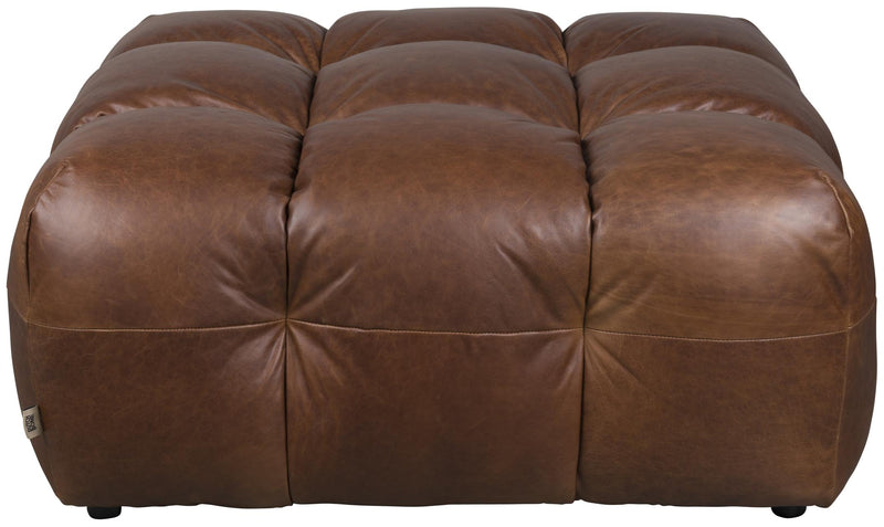 HACKMAN Hocker 100 x 100 cm Echtleder Dunkelbraun von DUTCHBONE