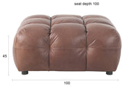 HACKMAN Hocker 100 x 100 cm Echtleder Dunkelbraun von DUTCHBONE