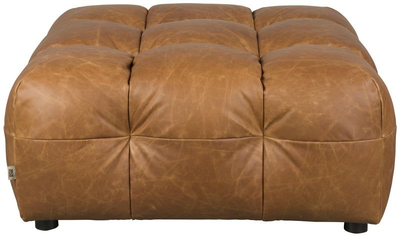 HACKMAN Hocker 100 x 100 cm Echtleder Cognac von DUTCHBONE