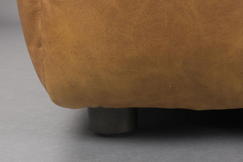 HACKMAN Hocker 100 x 100 cm Echtleder Cognac von DUTCHBONE
