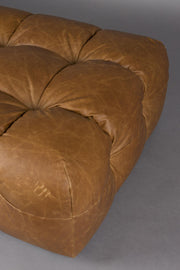 HACKMAN Hocker 100 x 100 cm Echtleder Cognac von DUTCHBONE