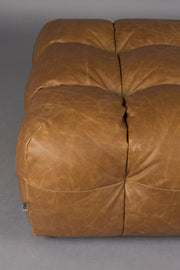 HACKMAN Hocker 100 x 100 cm Echtleder Cognac von DUTCHBONE