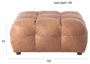 HACKMAN Hocker 100 x 100 cm Echtleder Cognac von DUTCHBONE