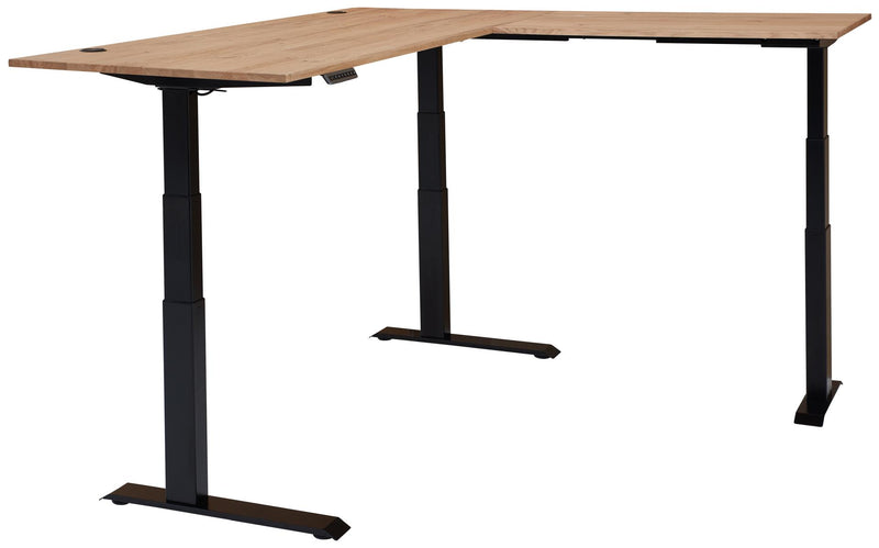 Höhenverstellbarer Eckschreibtisch SONOS Altesche furniert 185 x 177cm