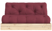 Schlafsofa FLIP Sofa Bett Kiefer massiv unbehandelt Polster Bordeaux Klappcouch von Karup