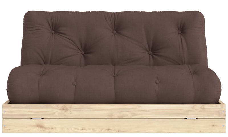 Schlafsofa FLIP Sofa Bett Kiefer massiv unbehandelt Polster Braun Klappcouch von Karup