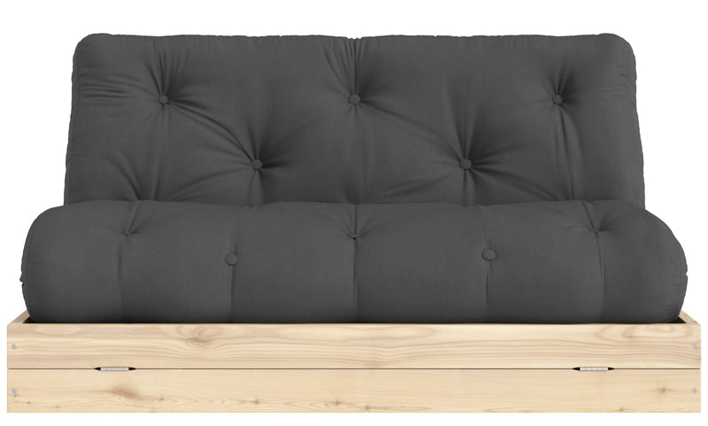 Schlafsofa FLIP Sofa Bett Kiefer massiv unbehandelt Polster Dark Grey Klappcouch von Karup