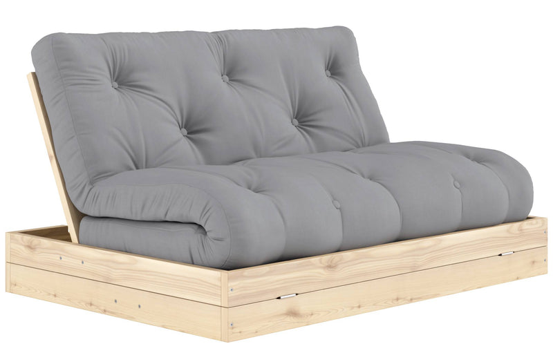 Schlafsofa FLIP Sofa Bett Kiefer massiv unbehandelt Polster Grey Klappcouch von Karup