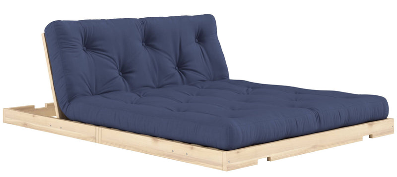 Schlafsofa FLIP Sofa Bett Kiefer massiv unbehandelt Polster Navy Blue Klappcouch von Karup