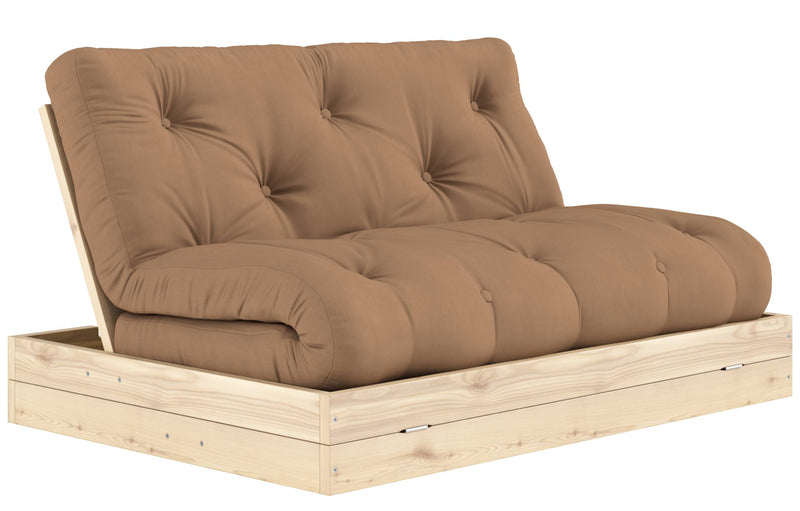 Schlafsofa FLIP Sofa Bett Kiefer massiv unbehandelt Polster Mocca Klappcouch von Karup