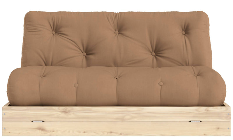 Schlafsofa FLIP Sofa Bett Kiefer massiv unbehandelt Polster Mocca Klappcouch von Karup