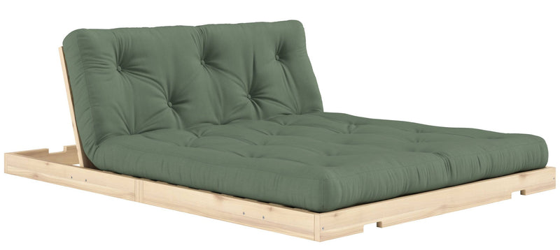 Schlafsofa FLIP Sofa Bett Kiefer massiv unbehandelt Polster Olive Green Klappcouch von Karup